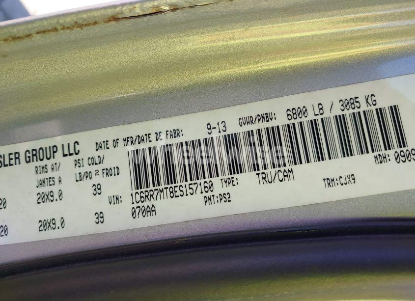 Photo 9 of 2014 Ram 1500 SPORT (VIN 1C6RR7MT8ES157160)