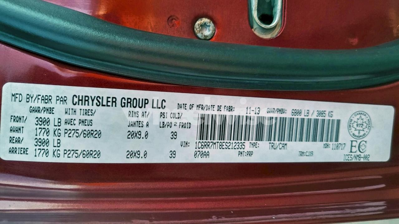 Photo 10 of 2014 RAM 1500 SPORT (VIN 1C6RR7MT8ES212335)