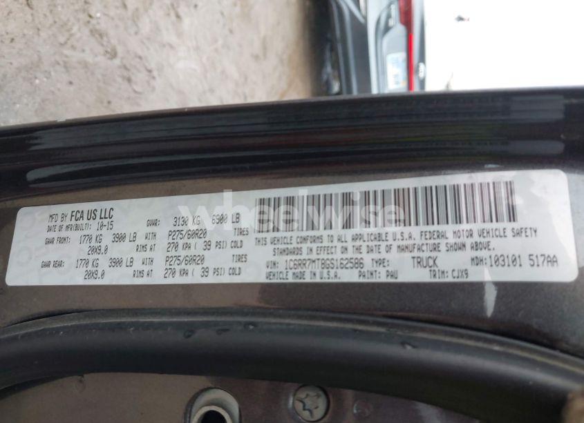 Photo 9 of 2016 Ram 1500 SPORT (VIN 1C6RR7MT8GS162586)