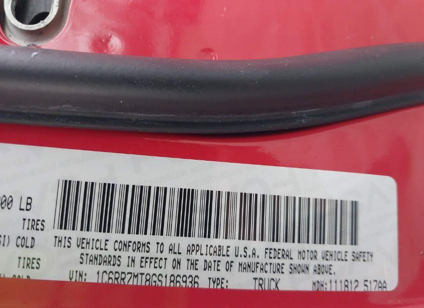 Photo 9 of 2016 Ram 1500 SPORT (VIN 1C6RR7MT8GS186936)