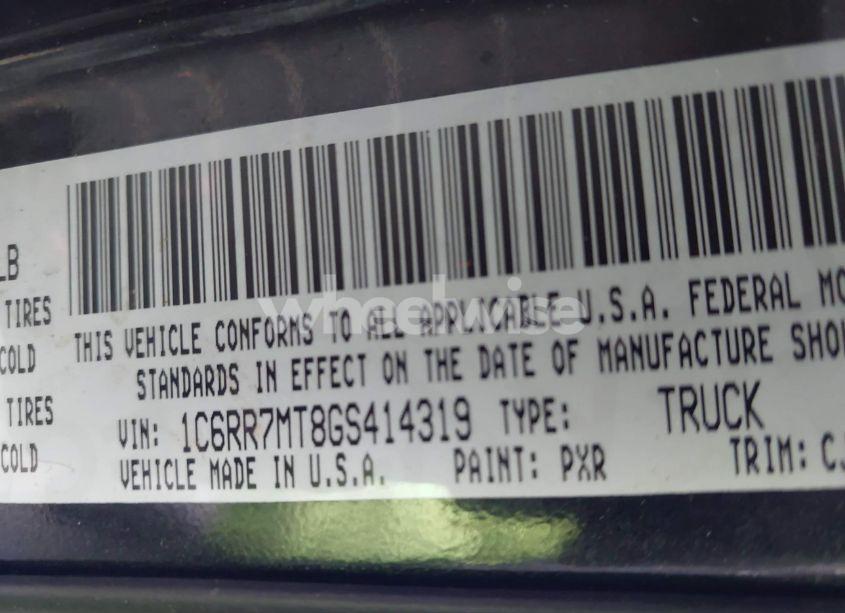 Photo 9 of 2016 Ram 1500 SPORT (VIN 1C6RR7MT8GS414319)