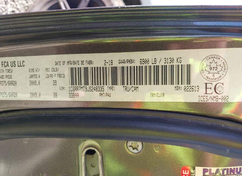 Photo 9 of 2018 Ram 1500 SPORT (VIN 1C6RR7MT9JS248335)