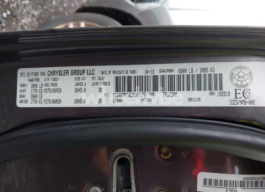 Photo 9 of 2014 Ram 1500 SPORT (VIN 1C6RR7MTXES187177)