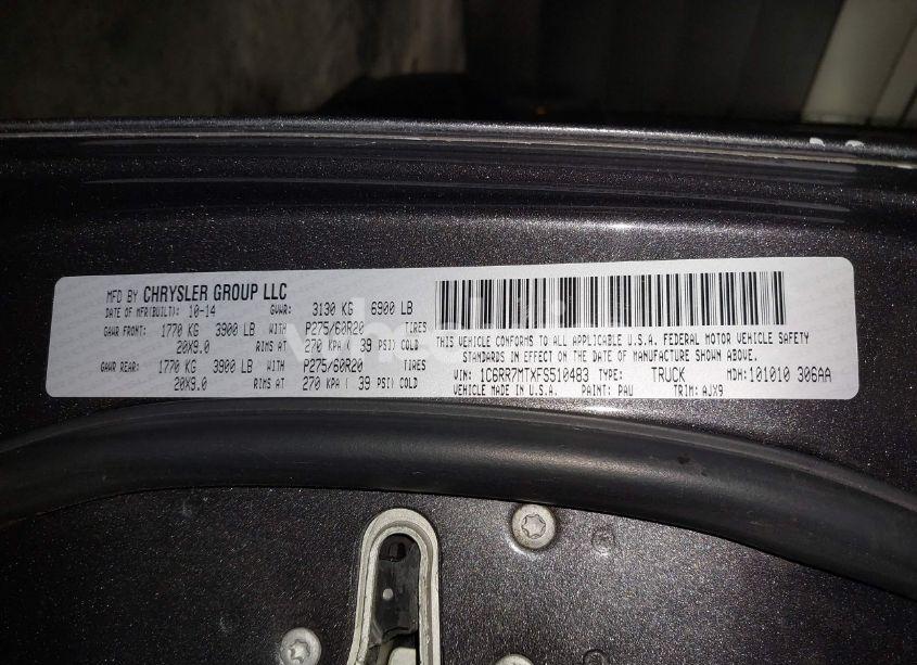 Photo 9 of 2015 Ram 1500 SPORT (VIN 1C6RR7MTXFS510483)