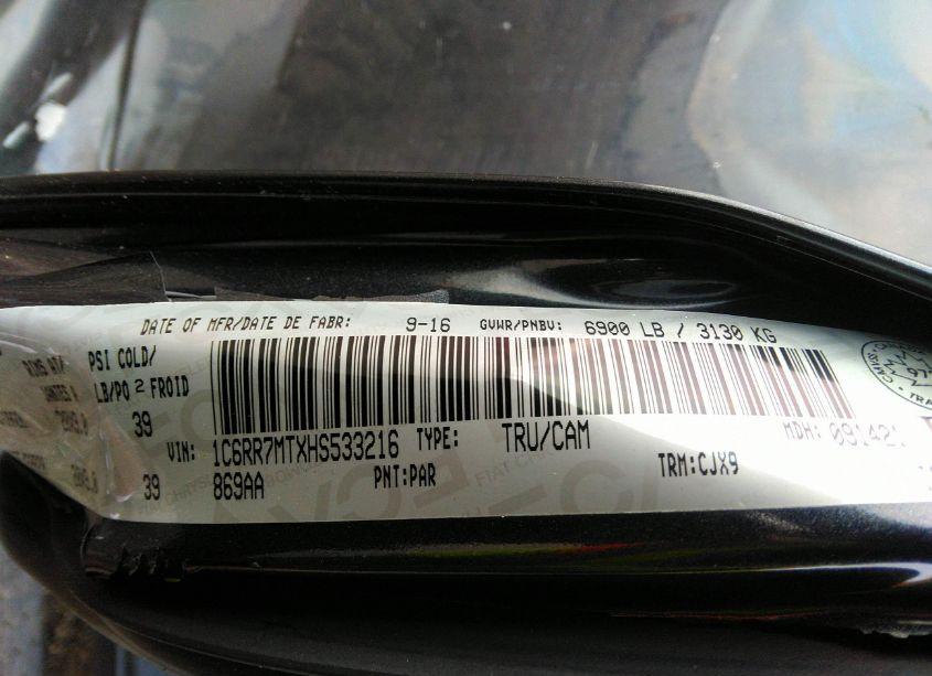 Photo 9 of 2017 Ram 1500 SPORT (VIN 1C6RR7MTXHS533216)