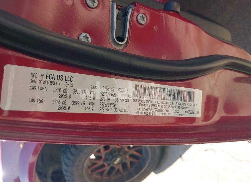 Photo 9 of 2015 Ram 1500 LARAMIE (VIN 1C6RR7NM1FS728643)