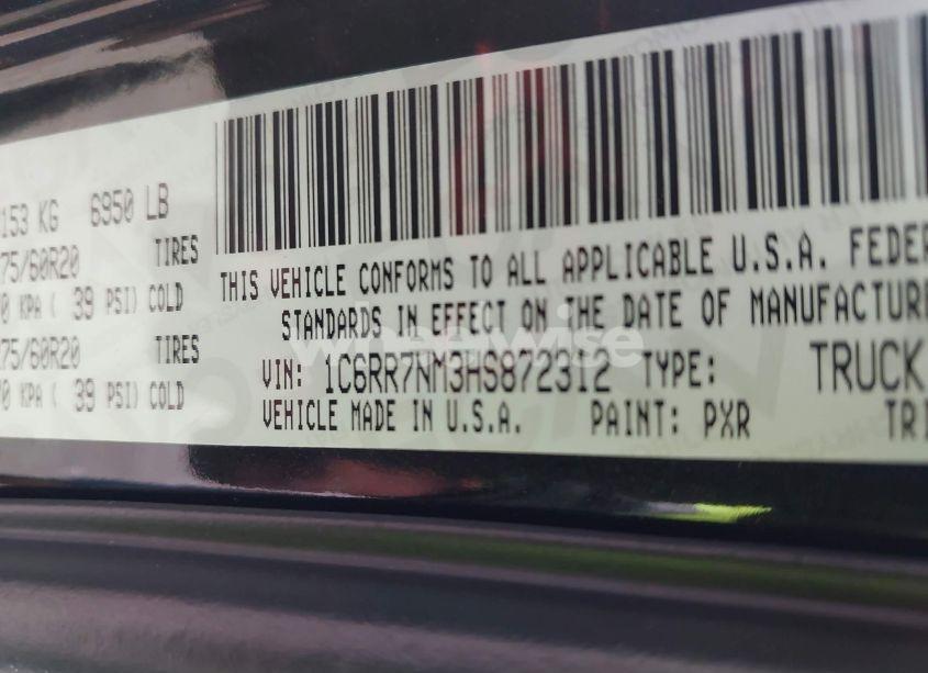 Photo 9 of 2017 Ram 1500 LARAMIE 4X4 5'7 BOX (VIN 1C6RR7NM3HS872312)