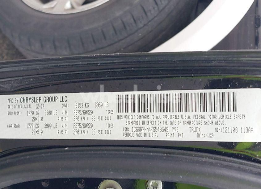 Photo 9 of 2015 Ram 1500 LARAMIE (VIN 1C6RR7NM4FS543549)