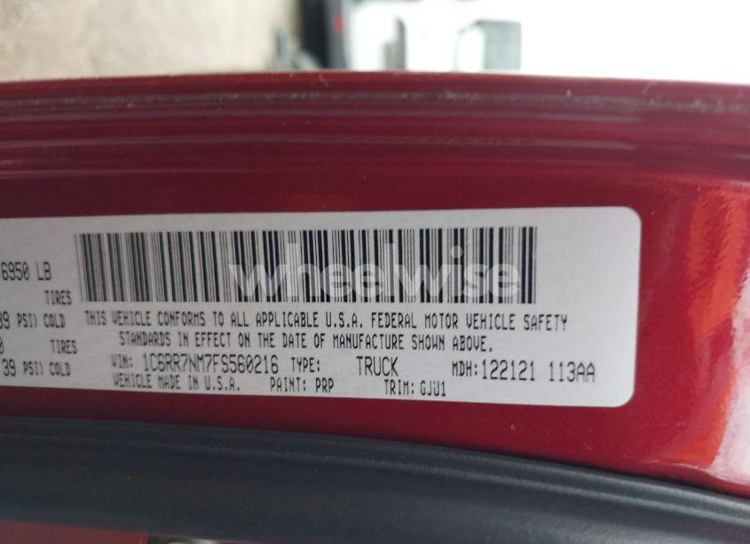 Photo 9 of 2015 Ram 1500 LARAMIE (VIN 1C6RR7NM7FS560216)