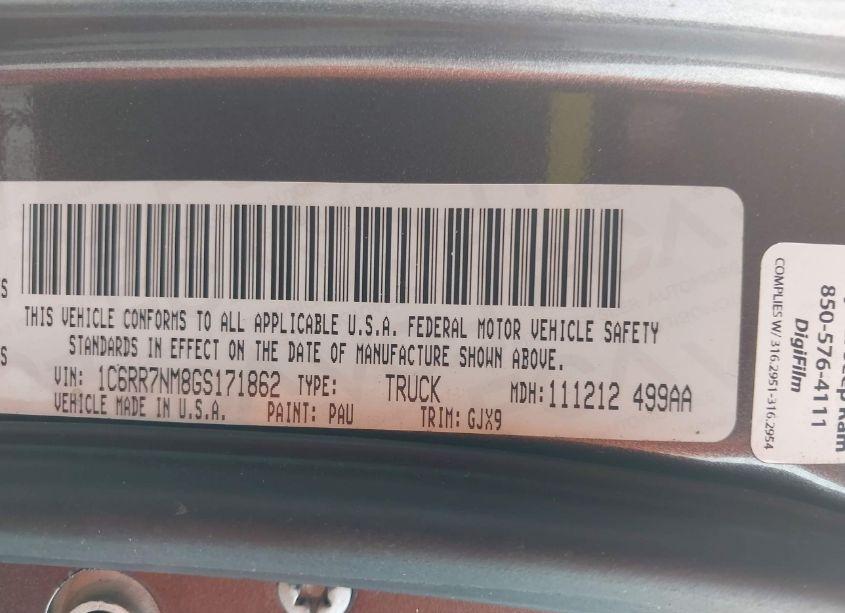 Photo 9 of 2016 Ram 1500 LARAMIE (VIN 1C6RR7NM8GS171862)