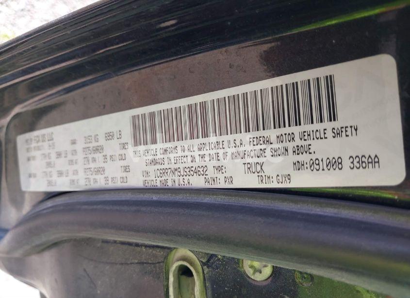 Photo 9 of 2018 Ram 1500 LARAMIE 4X4 5'7 BOX (VIN 1C6RR7NM9JS354632)