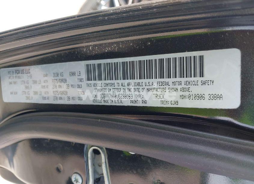 Photo 9 of 2018 Ram 1500 LARAMIE 4X4 5'7 BOX (VIN 1C6RR7NT0JS233169)