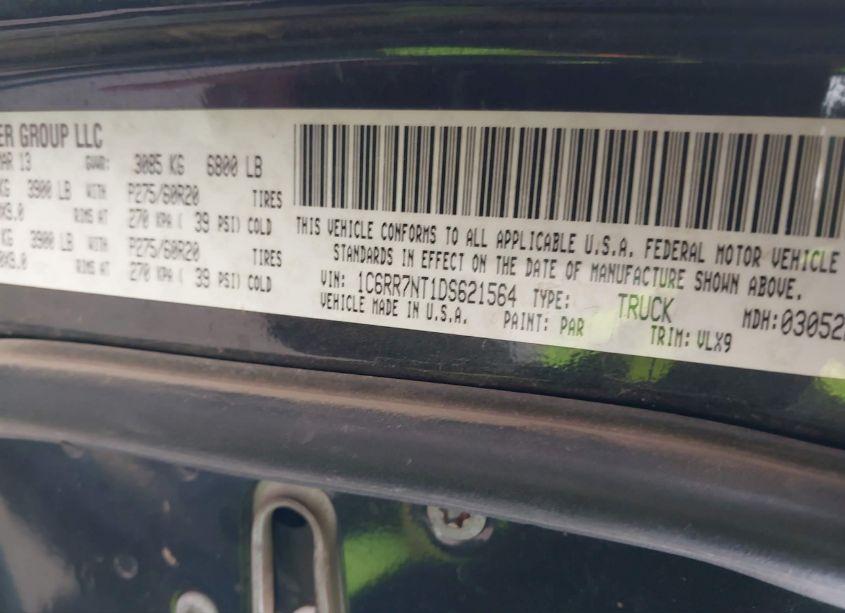 Photo 9 of 2013 Ram 1500 LARAMIE (VIN 1C6RR7NT1DS621564)