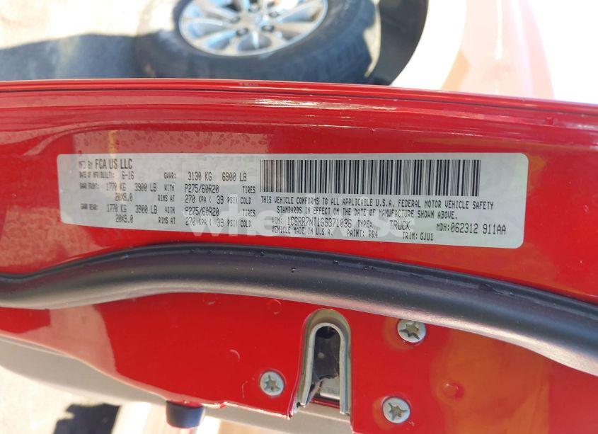 Photo 9 of 2016 Ram 1500 LARAMIE (VIN 1C6RR7NT1GS371036)