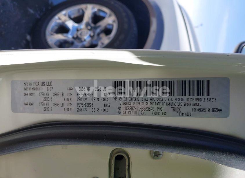 Photo 9 of 2017 Ram 1500 LARAMIE 4X4 5'7 BOX (VIN 1C6RR7NT1HS803576)