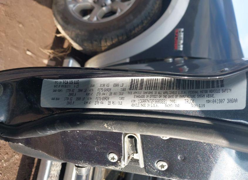 Photo 9 of 2015 Ram 1500 LARAMIE (VIN 1C6RR7NT2FS683221)