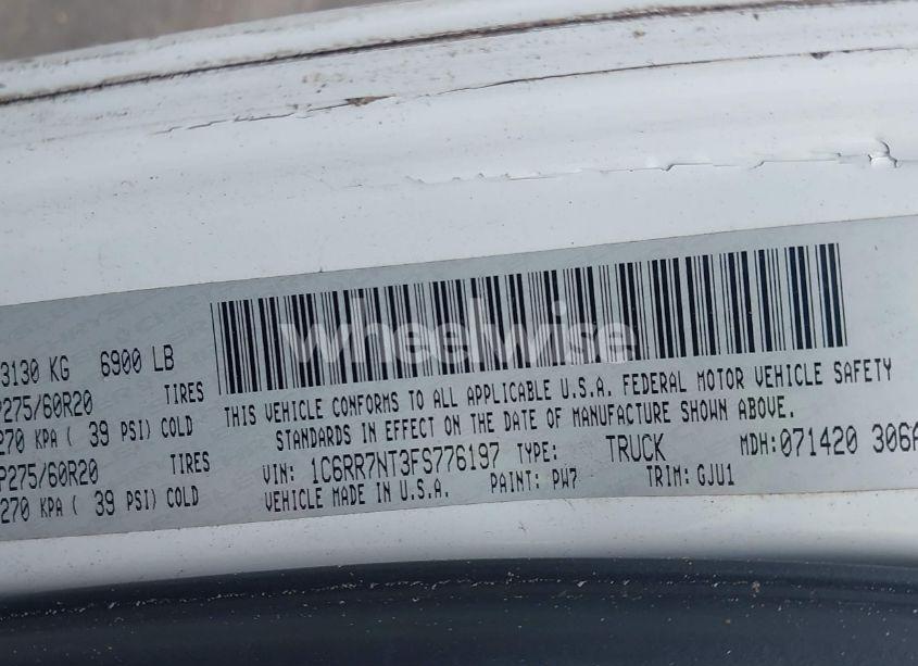 Photo 9 of 2015 Ram 1500 LARAMIE (VIN 1C6RR7NT3FS776197)