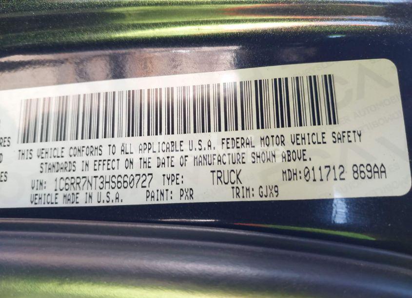 Photo 9 of 2017 Ram 1500 LARAMIE 4X4 5'7 BOX (VIN 1C6RR7NT3HS660727)