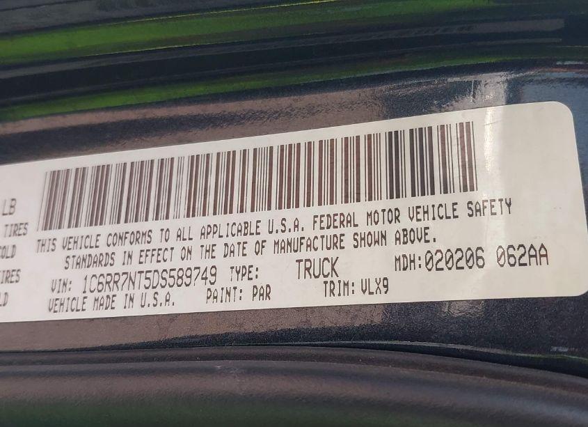 Photo 9 of 2013 Ram 1500 LARAMIE (VIN 1C6RR7NT5DS589749)