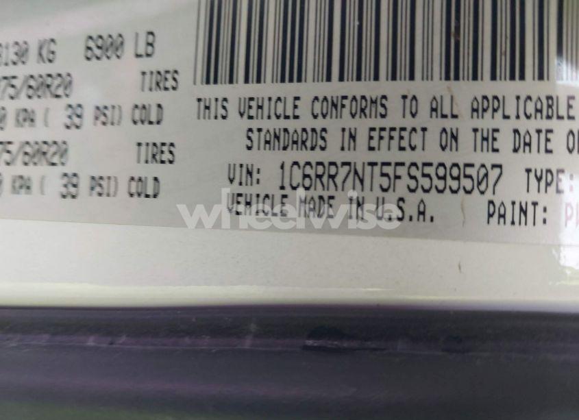 Photo 9 of 2015 Ram 1500 LARAMIE (VIN 1C6RR7NT5FS599507)