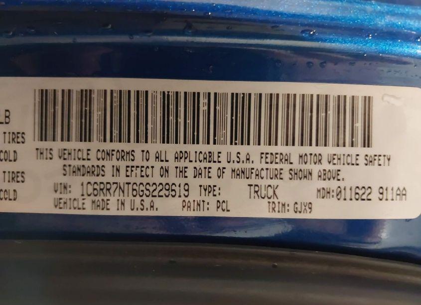 Photo 9 of 2016 Ram 1500 LARAMIE (VIN 1C6RR7NT6GS229619)