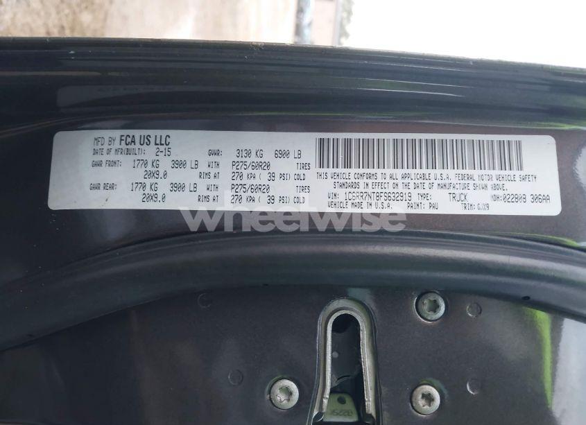 Photo 9 of 2015 Ram 1500 LARAMIE (VIN 1C6RR7NT8FS632919)