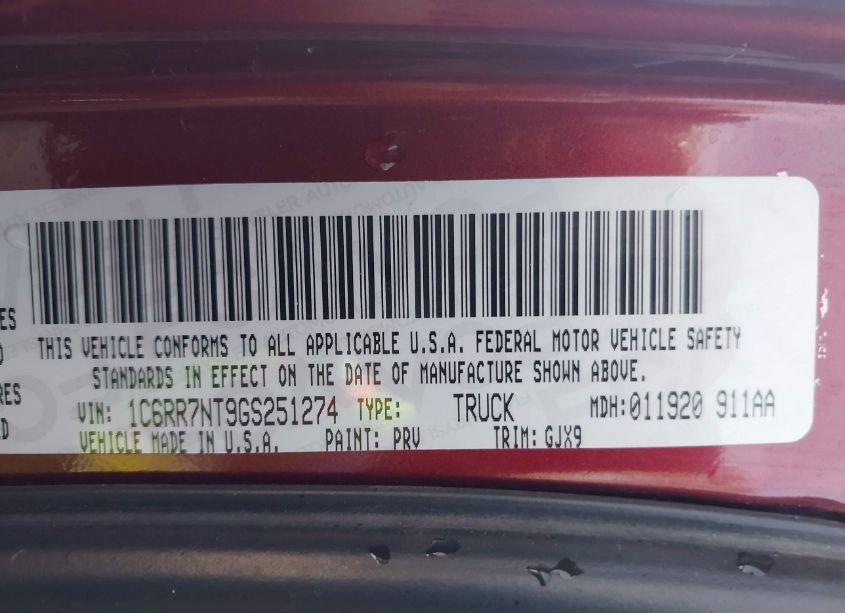 Photo 9 of 2016 Ram 1500 LARAMIE (VIN 1C6RR7NT9GS251274)