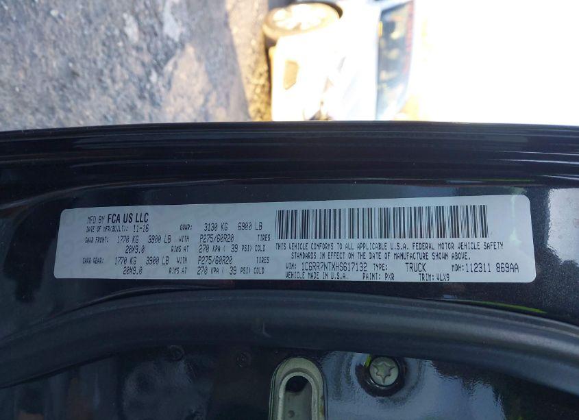 Photo 9 of 2017 Ram 1500 LARAMIE 4X4 5'7 BOX (VIN 1C6RR7NTXHS617132)