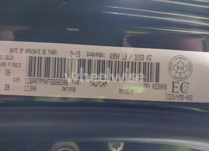 Photo 9 of 2015 Ram 1500 LONGHORN (VIN 1C6RR7PM0FS668206)