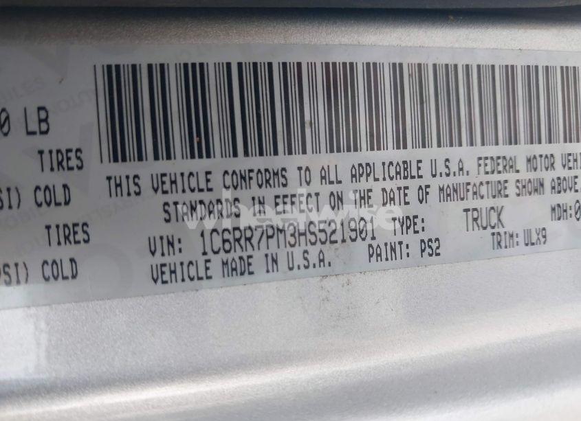 Photo 9 of 2017 Ram 1500 LIMITED 4X4 5'7 BOX (VIN 1C6RR7PM3HS521901)