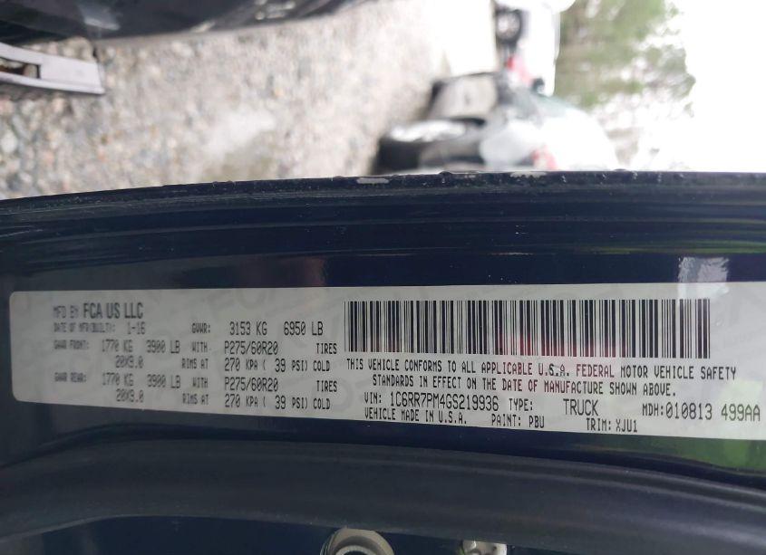 Photo 9 of 2016 Ram 1500 LONGHORN (VIN 1C6RR7PM4GS219936)