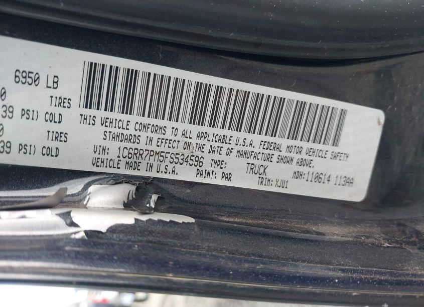 Photo 9 of 2015 Ram 1500 LARAMIE LONGHORN (VIN 1C6RR7PM5FS534596)