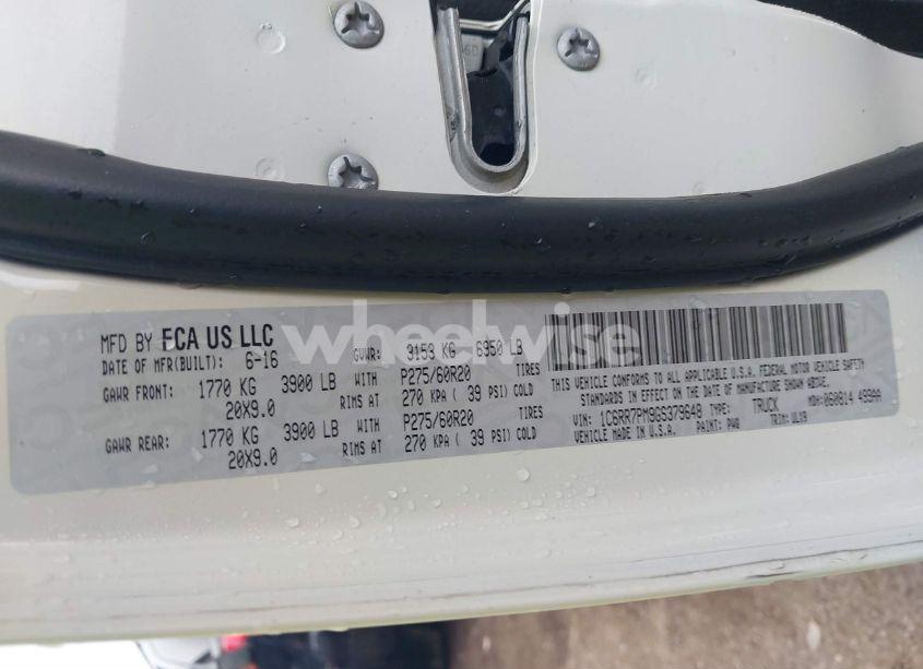 Photo 9 of 2016 Ram 1500 LONGHORN LIMITED (VIN 1C6RR7PM9GS379648)