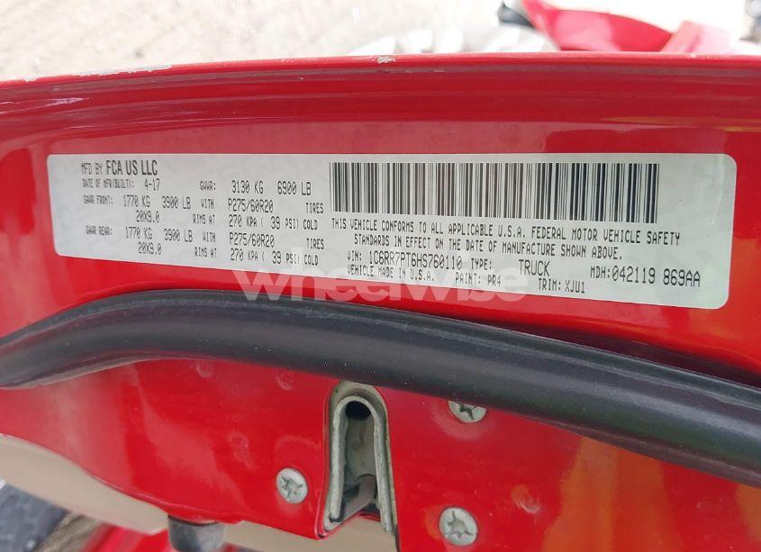 Photo 9 of 2017 Ram 1500 LONGHORN 4X4 5'7 BOX (VIN 1C6RR7PT6HS760110)