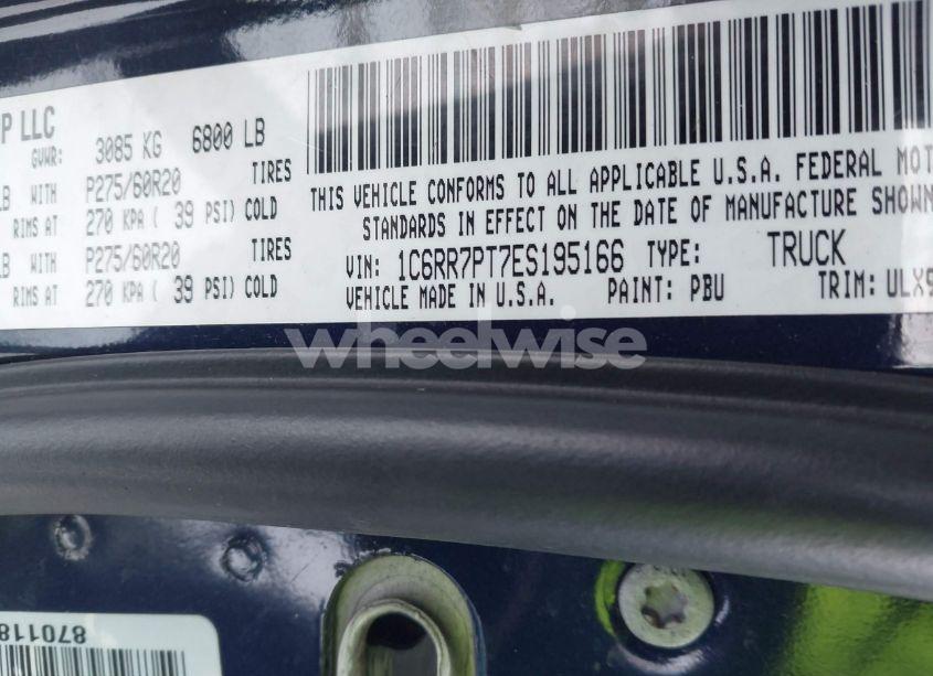 Photo 9 of 2014 Ram 1500 LONGHORN LIMITED (VIN 1C6RR7PT7ES195166)