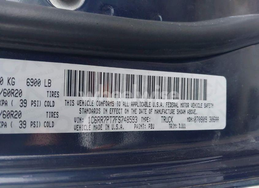 Photo 9 of 2015 Ram 1500 LARAMIE LONGHORN (VIN 1C6RR7PT7FS748593)