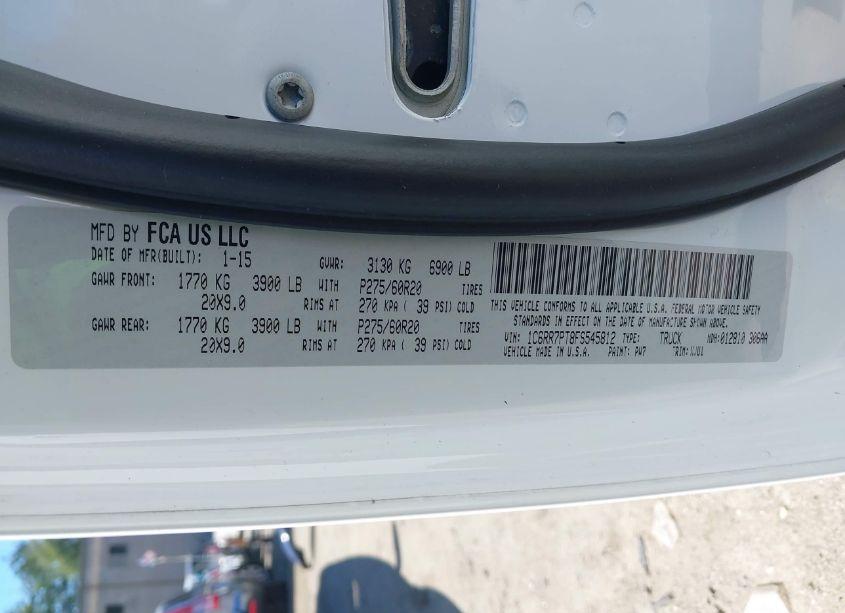 Photo 9 of 2015 Ram 1500 LARAMIE LONGHORN (VIN 1C6RR7PT8FS545812)