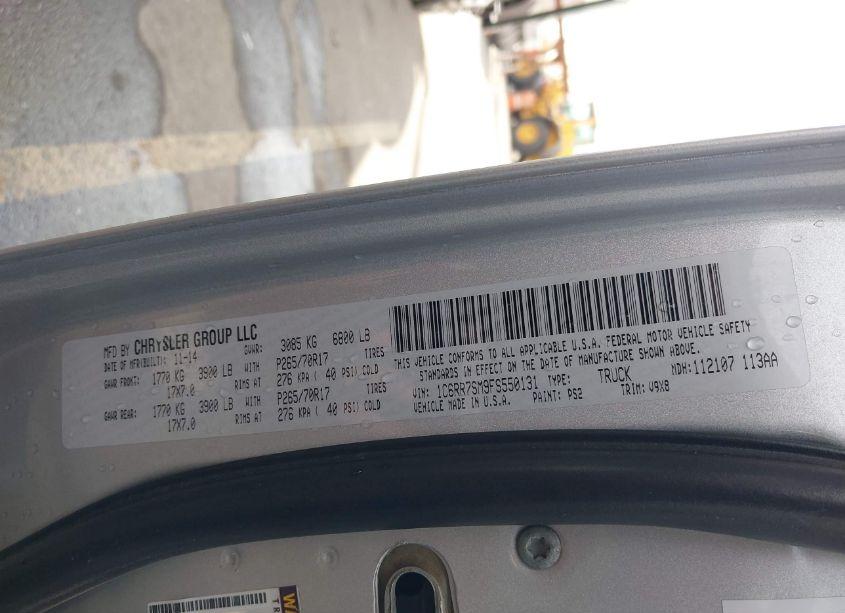 Photo 9 of 2015 Ram 1500 TRADESMAN (VIN 1C6RR7SM9FS550131)