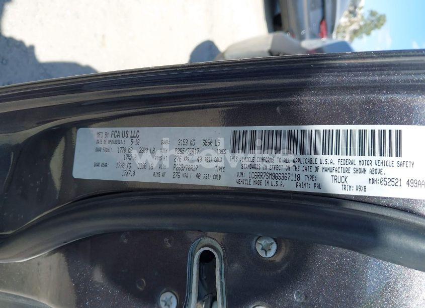 Photo 9 of 2016 Ram 1500 TRADESMAN (VIN 1C6RR7SM9GS367118)