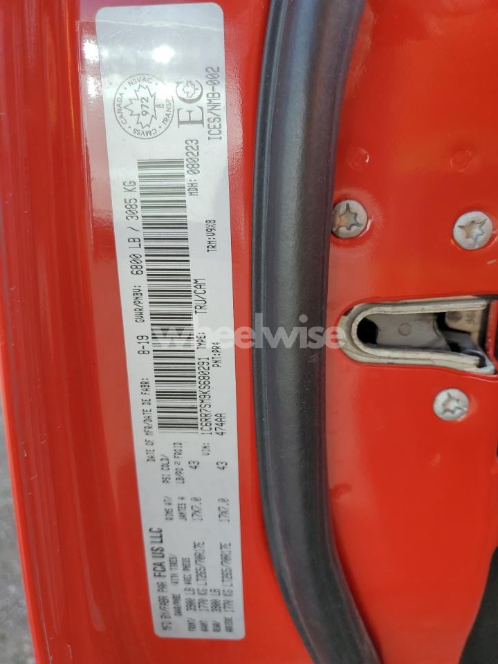 Photo 12 of 2019 RAM 1500 CLASSIC TRADESMAN (VIN 1C6RR7SM9KS680291)