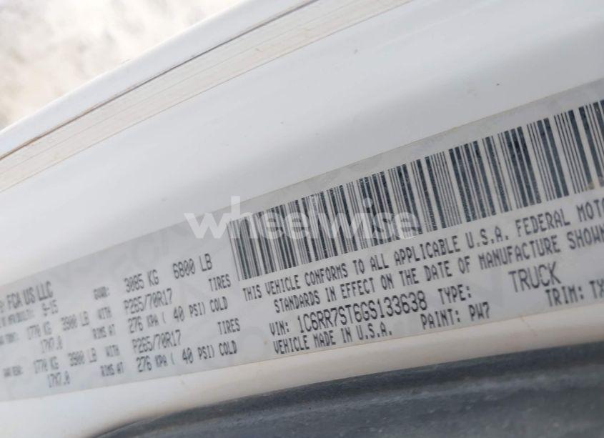 Photo 9 of 2016 Ram 1500 TRADESMAN (VIN 1C6RR7ST6GS133638)