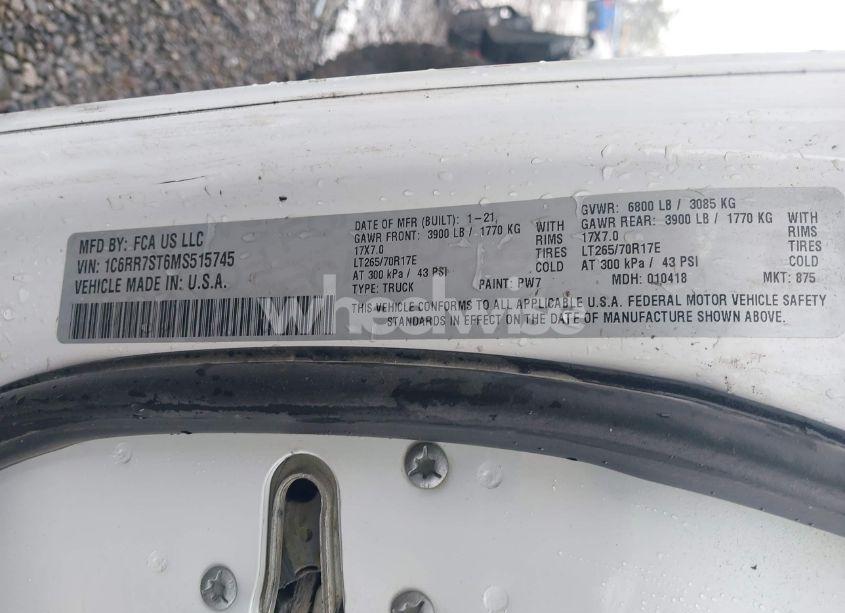 Photo 9 of 2021 Ram 1500 CLASSIC (VIN 1C6RR7ST6MS515745)