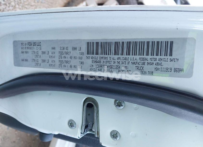 Photo 9 of 2017 Ram 1500 TRADESMAN 4X4 6'4 BOX (VIN 1C6RR7STXHS611254)