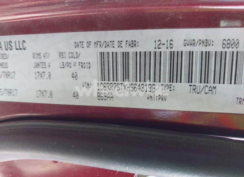 Photo 9 of 2017 Ram 1500 ST (VIN 1C6RR7STXHS643198)