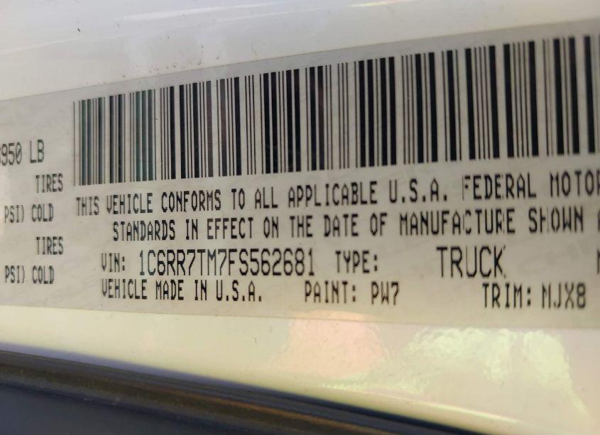 Photo 9 of 2015 Ram 1500 (VIN 1C6RR7TM7FS562681)