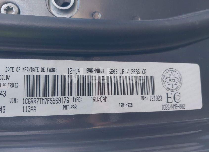 Photo 9 of 2015 Ram 1500 SLT (VIN 1C6RR7TM7FS569176)