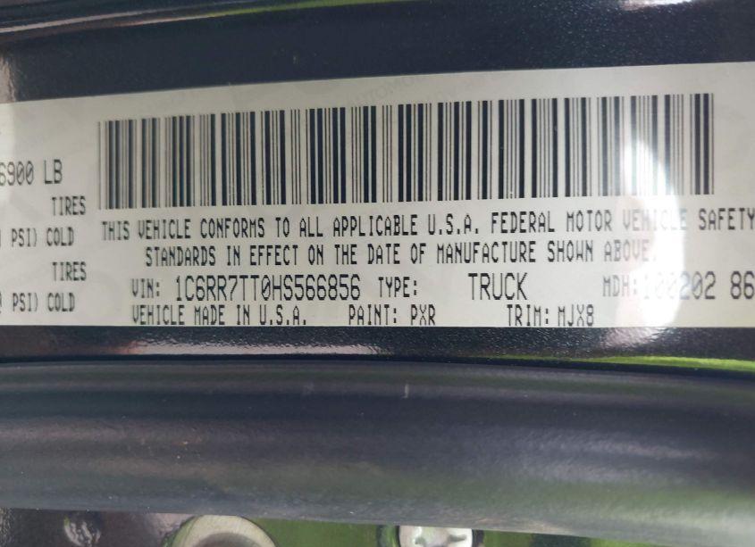 Photo 9 of 2017 Ram 1500 BIG HORN 4X4 6'4 BOX (VIN 1C6RR7TT0HS566856)