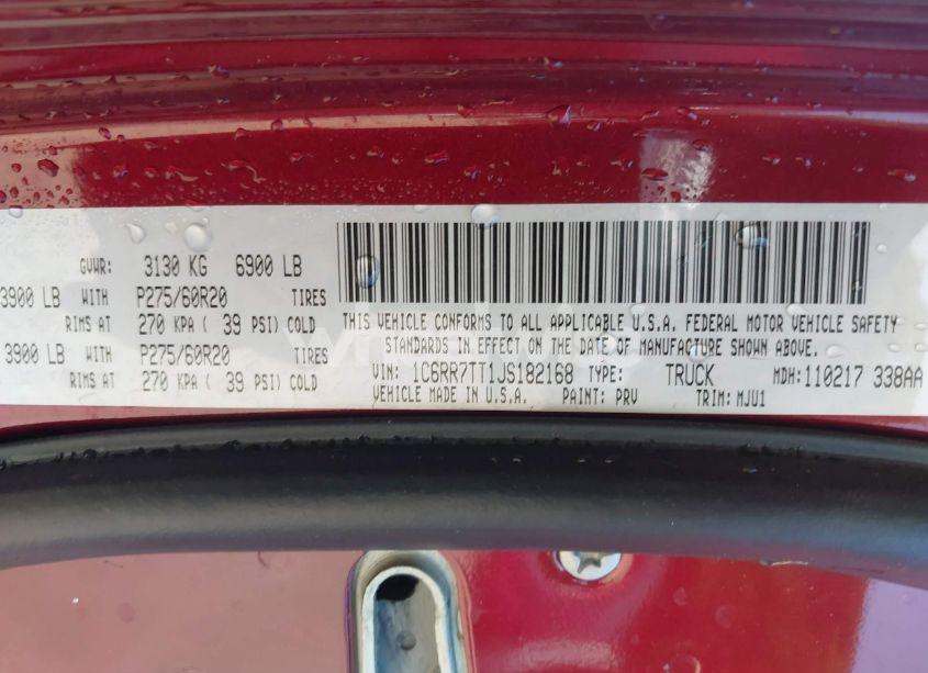 Photo 9 of 2018 Ram 1500 BIG HORN 4X4 6'4 BOX (VIN 1C6RR7TT1JS182168)