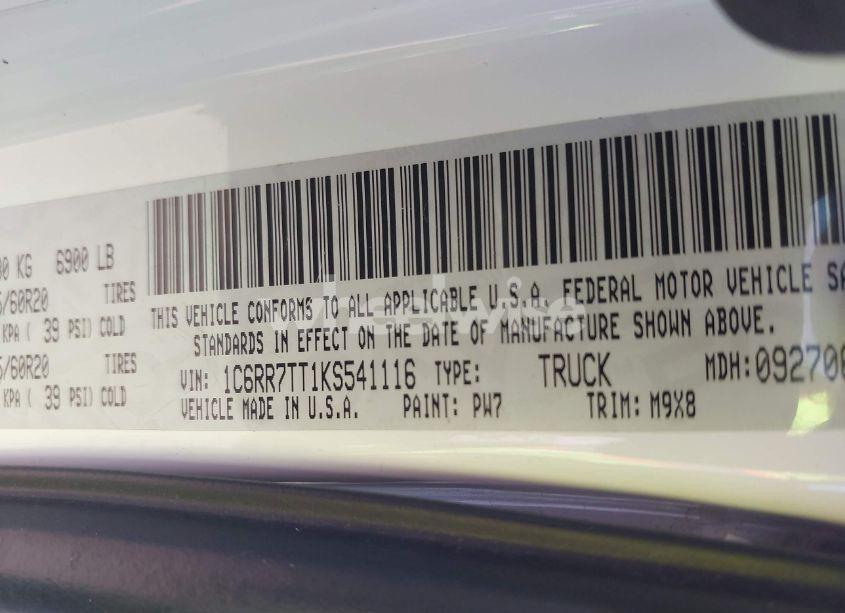 Photo 9 of 2019 Ram 1500 CLASSIC BIG HORN 4X4 6'4 BOX (VIN 1C6RR7TT1KS541116)