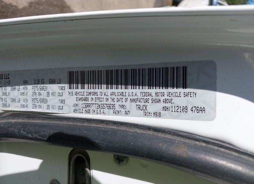 Photo 9 of 2019 Ram 1500 CLASSIC BIG HORN 4X4 6'4 BOX (VIN 1C6RR7TT2KS576635)